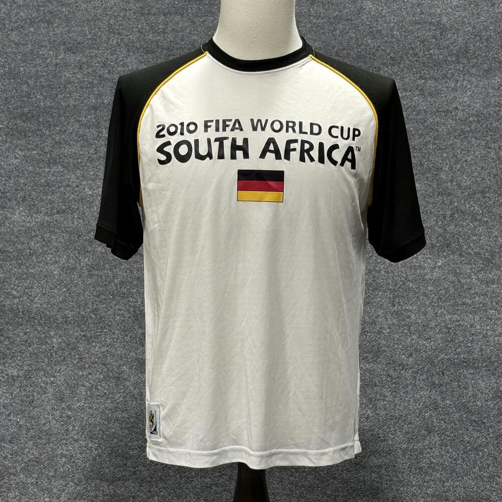 FIFA Germany World Cup Shirt Mens Medium White Black Soccer South Africa 2010